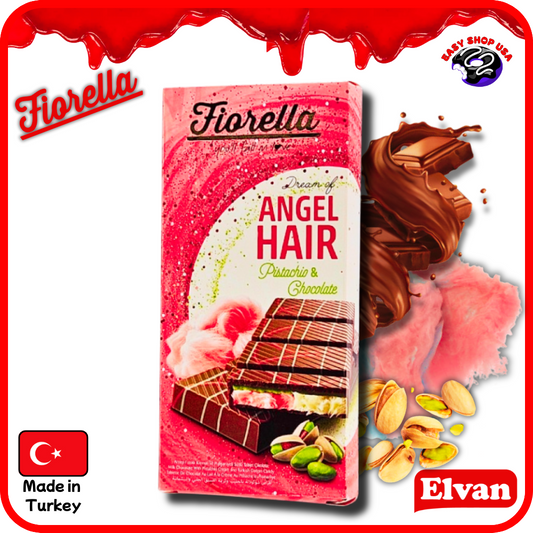 CHOCOLAT FOURRÉ À LA PISTACHE & BARBE À PAPA - FIORELLA - 150 G