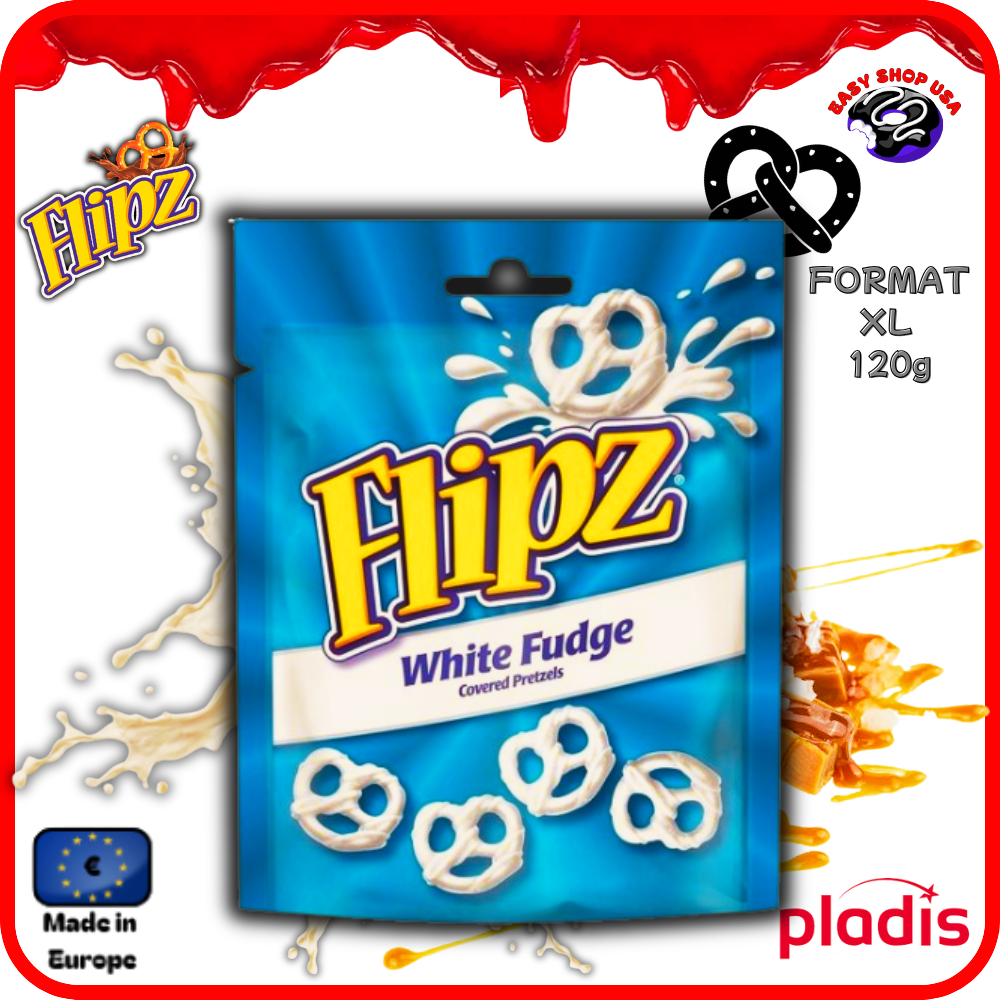BRETZEL FLIPZ - ENROBĂ DE CARAMEL BLANC (FUDGE) - 120 g
