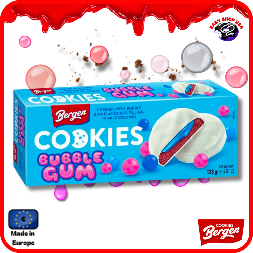 BERGEN - COOKIE CHOCOLAT BLANC & CREME BUBBLE GUM - 128 g