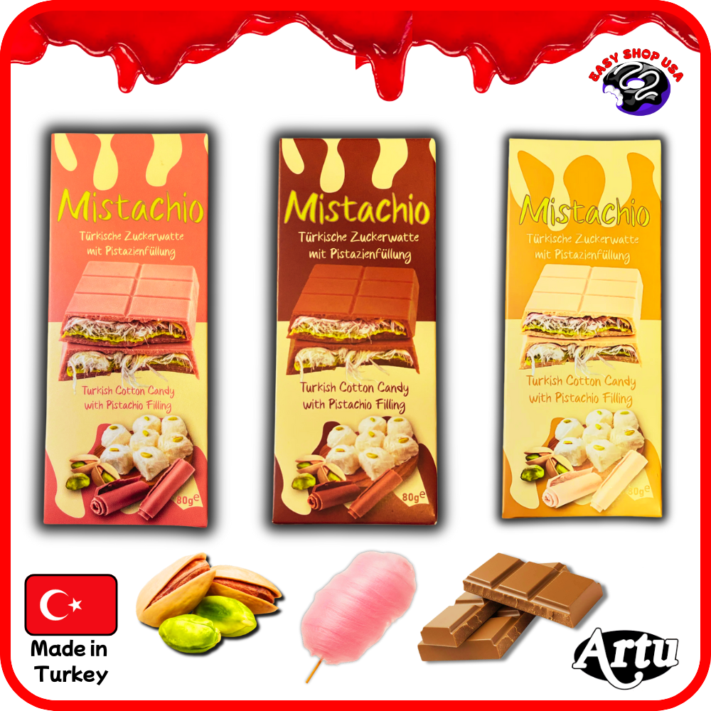 MISTACHIO - CHOCOLAT, BARBE A PAPA & PISTACHE - 80 g