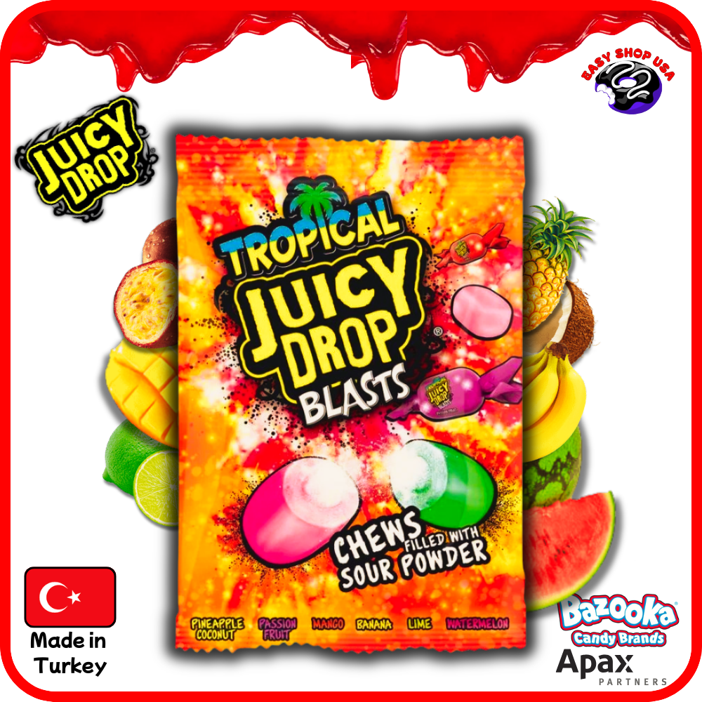 TROPICAL JUICY DROP – BONBONS TENDRES & CŒURS ACIDULÉS – 120 g