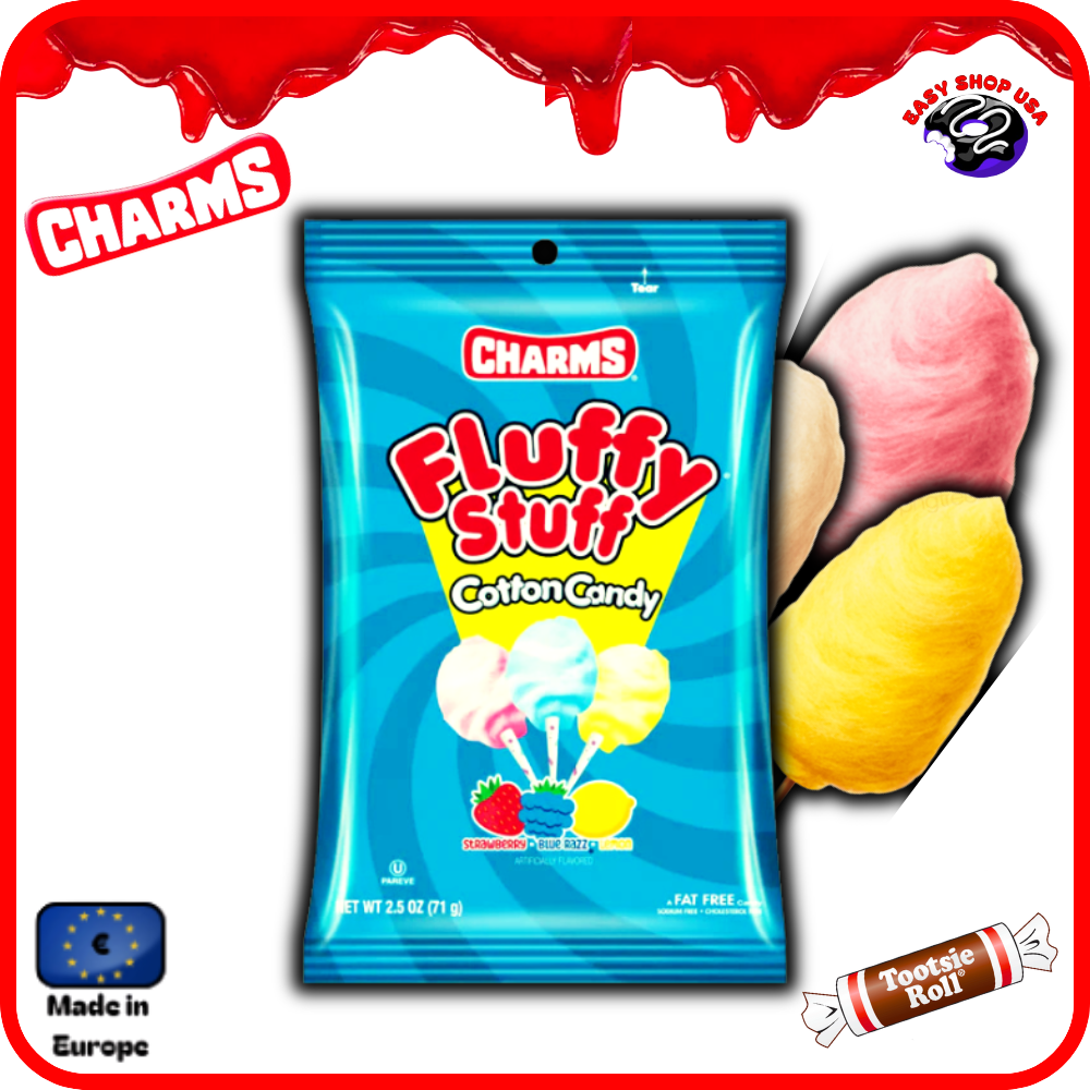 BARBE A PAPA FRAISE, CITRON, MÛRE - FLUFFY STUFF - 71G