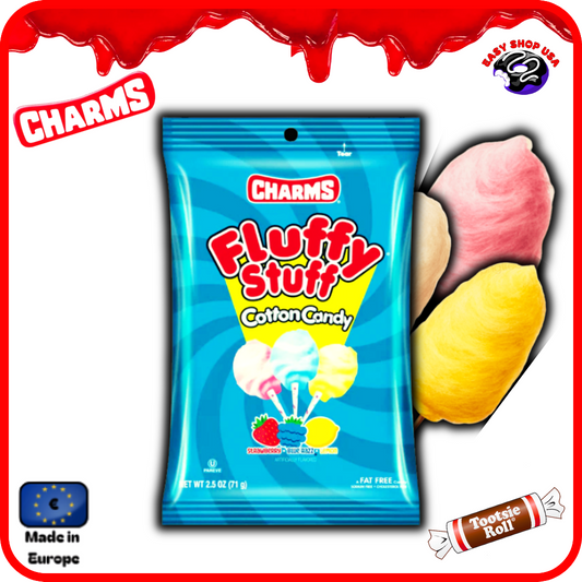 BARBE A PAPA FRAISE, CITRON, MÛRE - FLUFFY STUFF - 71G