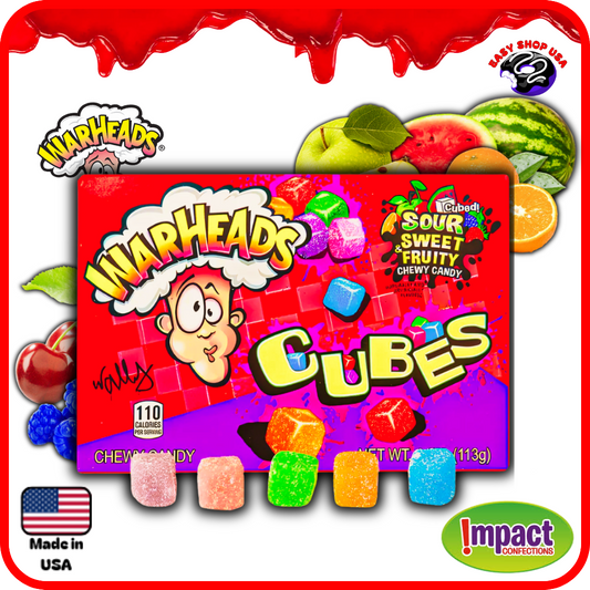 BONBONS CUBES FRUITÉS, GELIFIÉS & ACIDULÉS - WARHEADS - 113 g