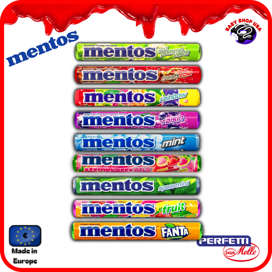 MENTOS - 9 SAVEURS AU CHOIX - ROULEAU DE 14 DRAGÉES